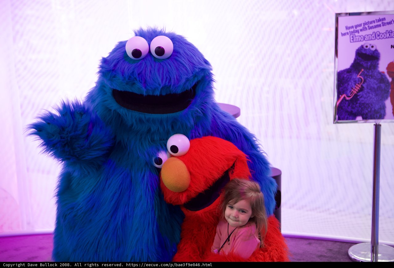 Little girl and the blue monster