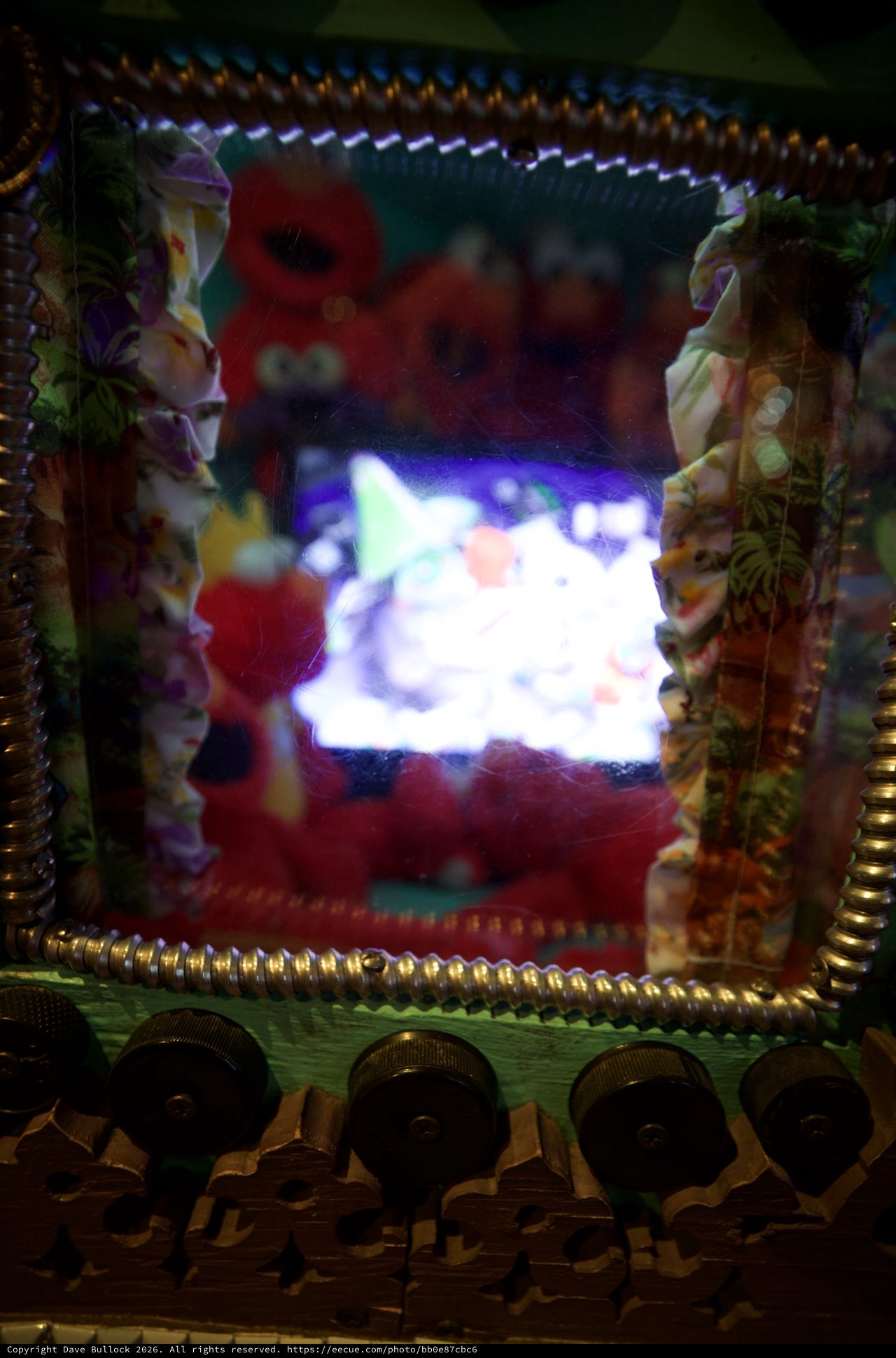 Illuminated Folk Art Display with Decorative Frame