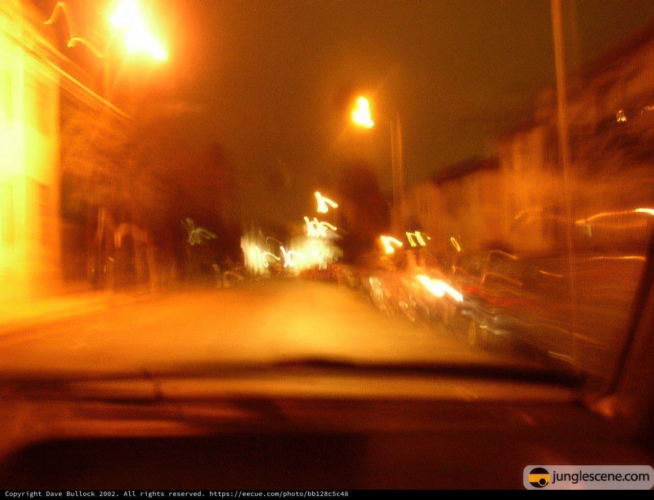 Blurry Night Street Scene in the City