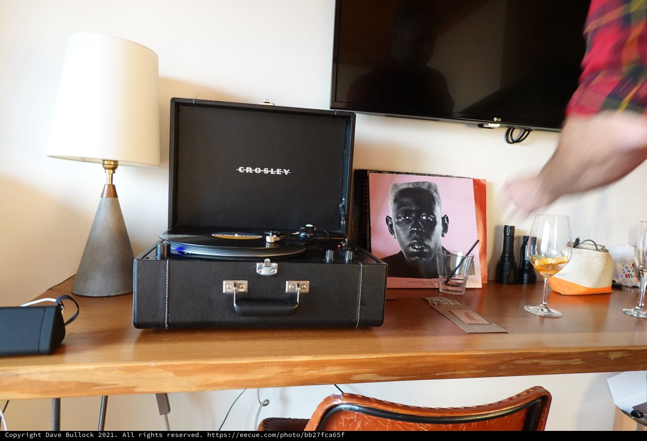 Vintage Record Player Setup with Tyler Album