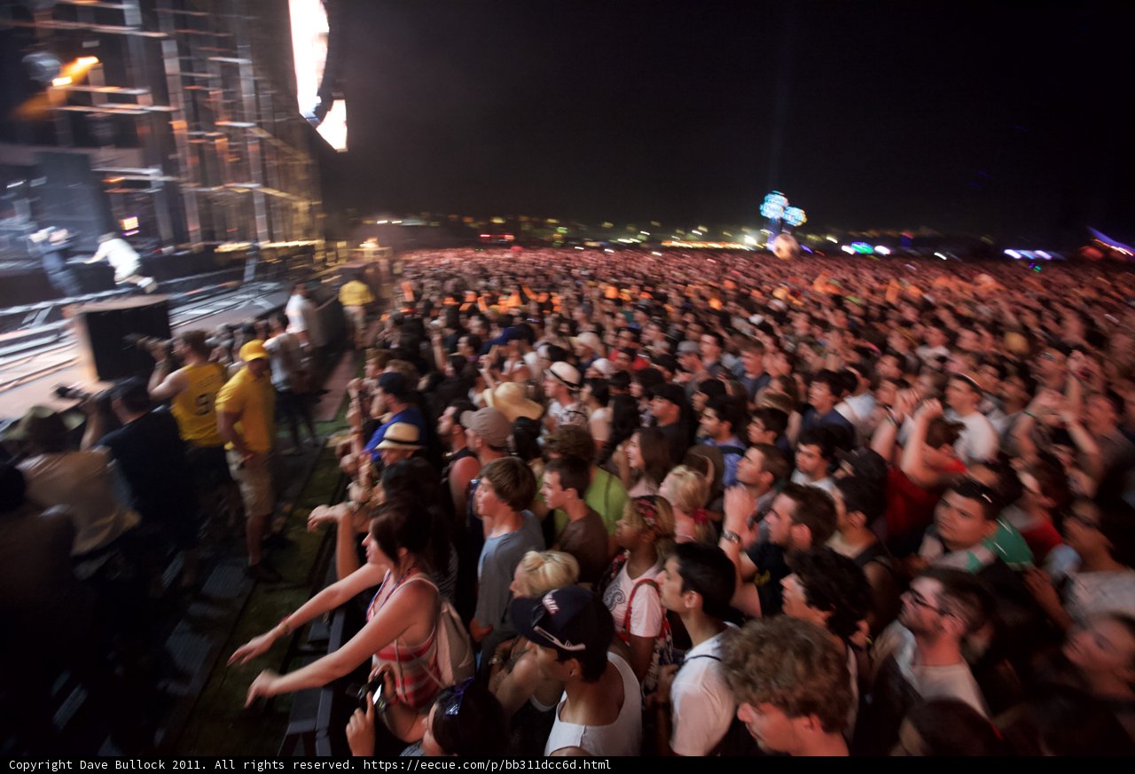 Nighttime Partygoers at Coachella 2011