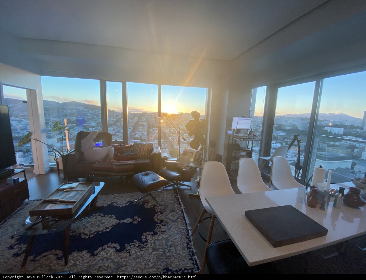 Cityscape View from Penthouse Living Room