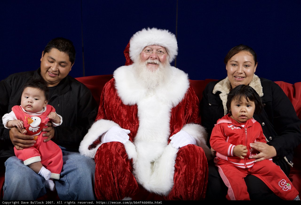 Family Christmas Photo with Santa Claus