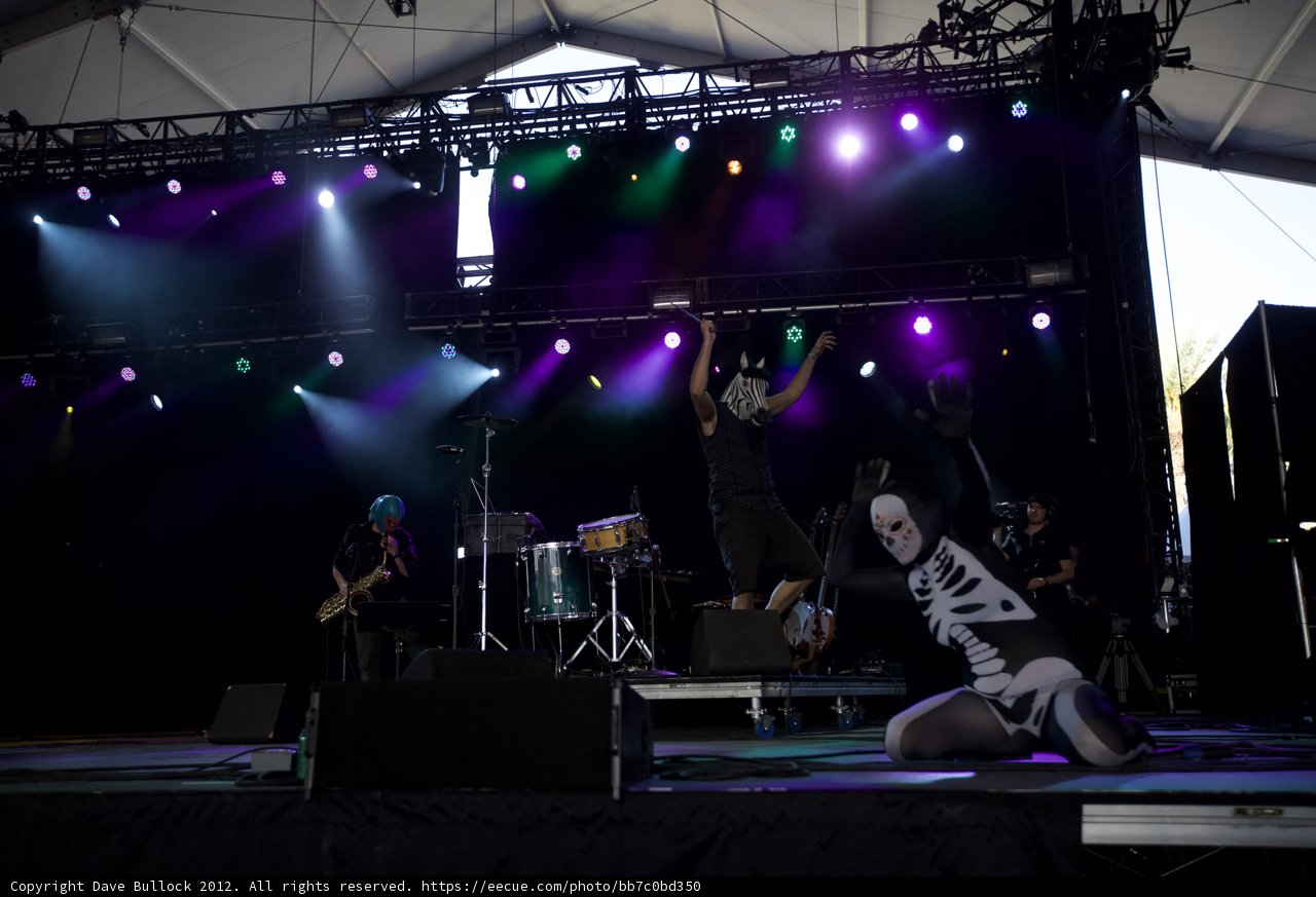 Skeleton Soloist Shreds on Stage with Band at Coachella 2012