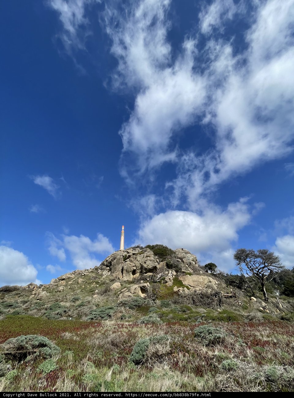 Hilltop Monument with a Stunning Blue Sky
