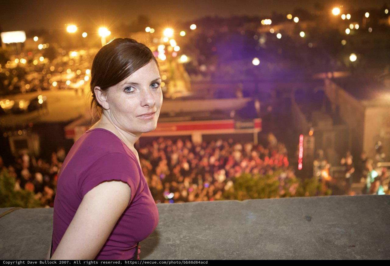 Woman Overlooking Electric Daisy Carnival from Above