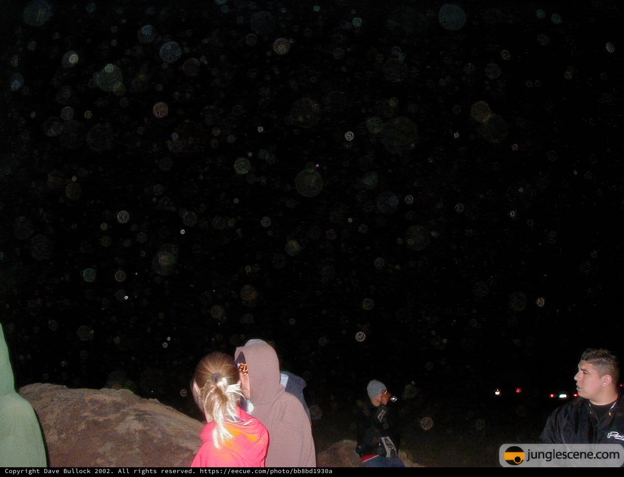 Nighttime Snowfall on Rocky Terrain