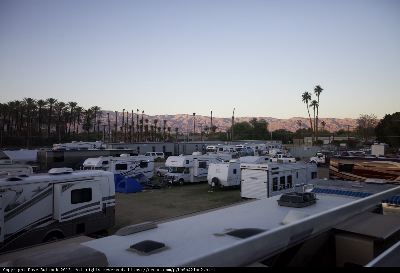 Sunset over RV Parks and Mountains