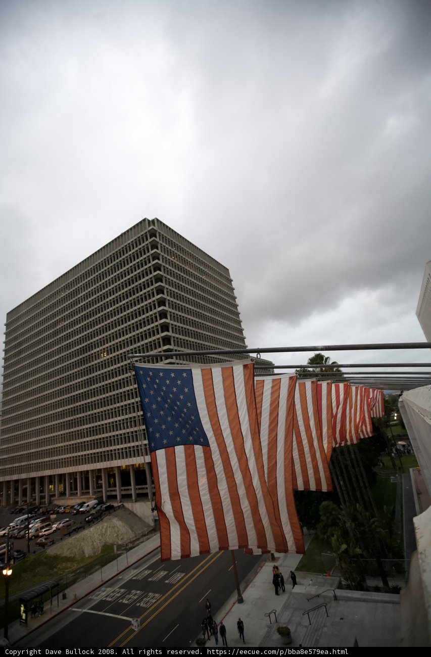 Office Building with American Flags