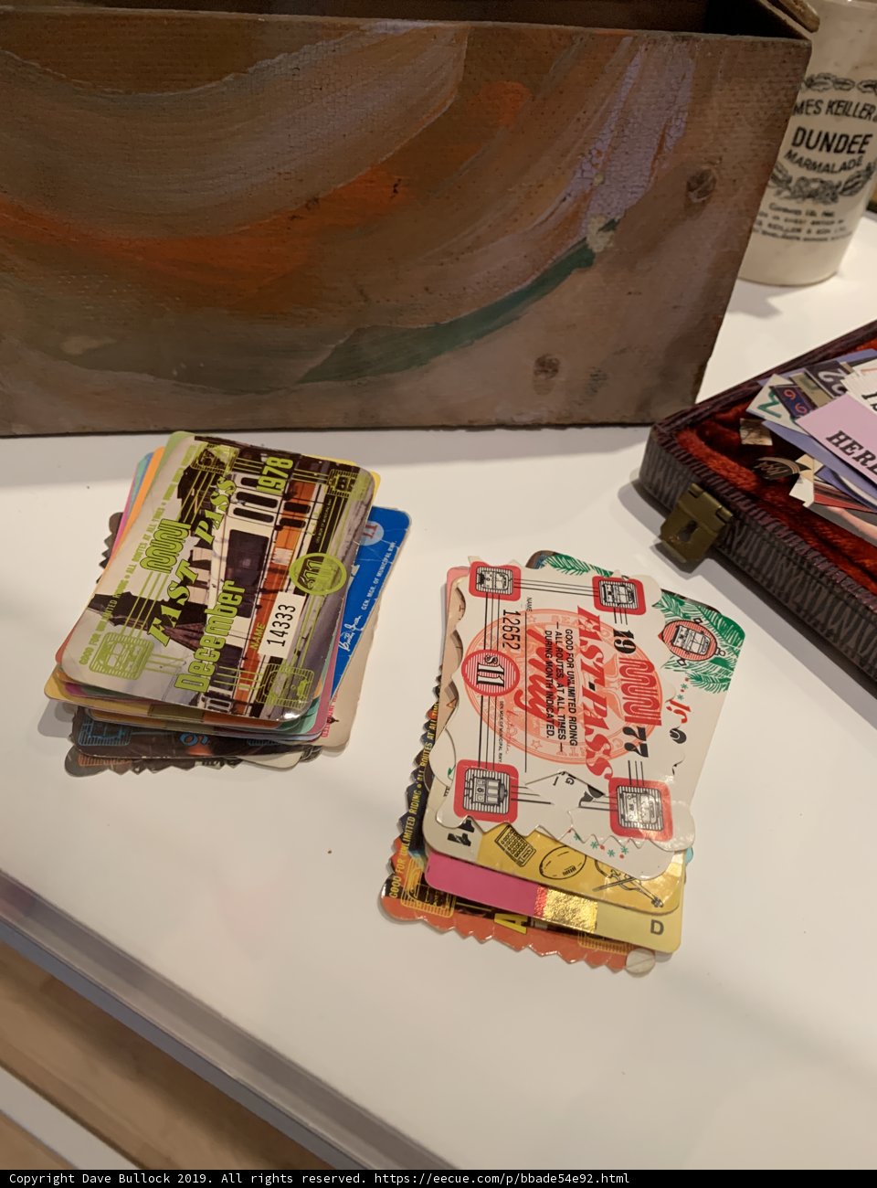 Cards and Box on Wood Table