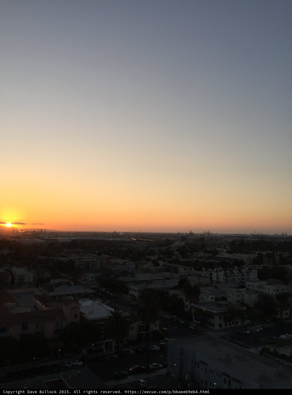 Stunning Sunset over the Long Beach Skyline
