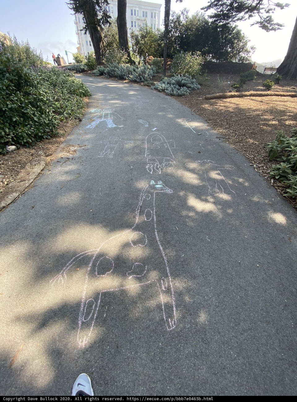 Sidewalk Art: A Graceful Giraffe