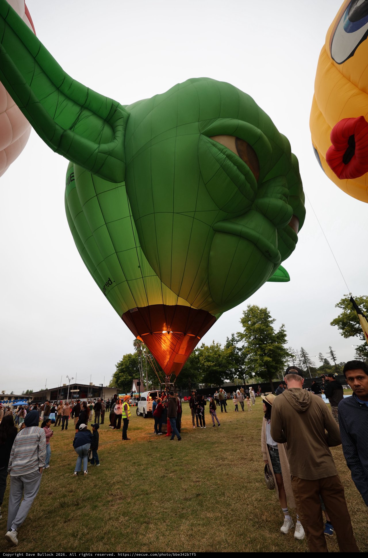 Yoda Hot Air Balloon Looms Over Festival Crowd