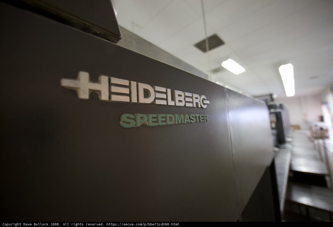 Heidelberg Speedmaster Sign on a Machine