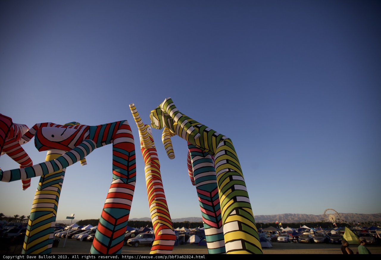 Colorful Sculptures in a Field