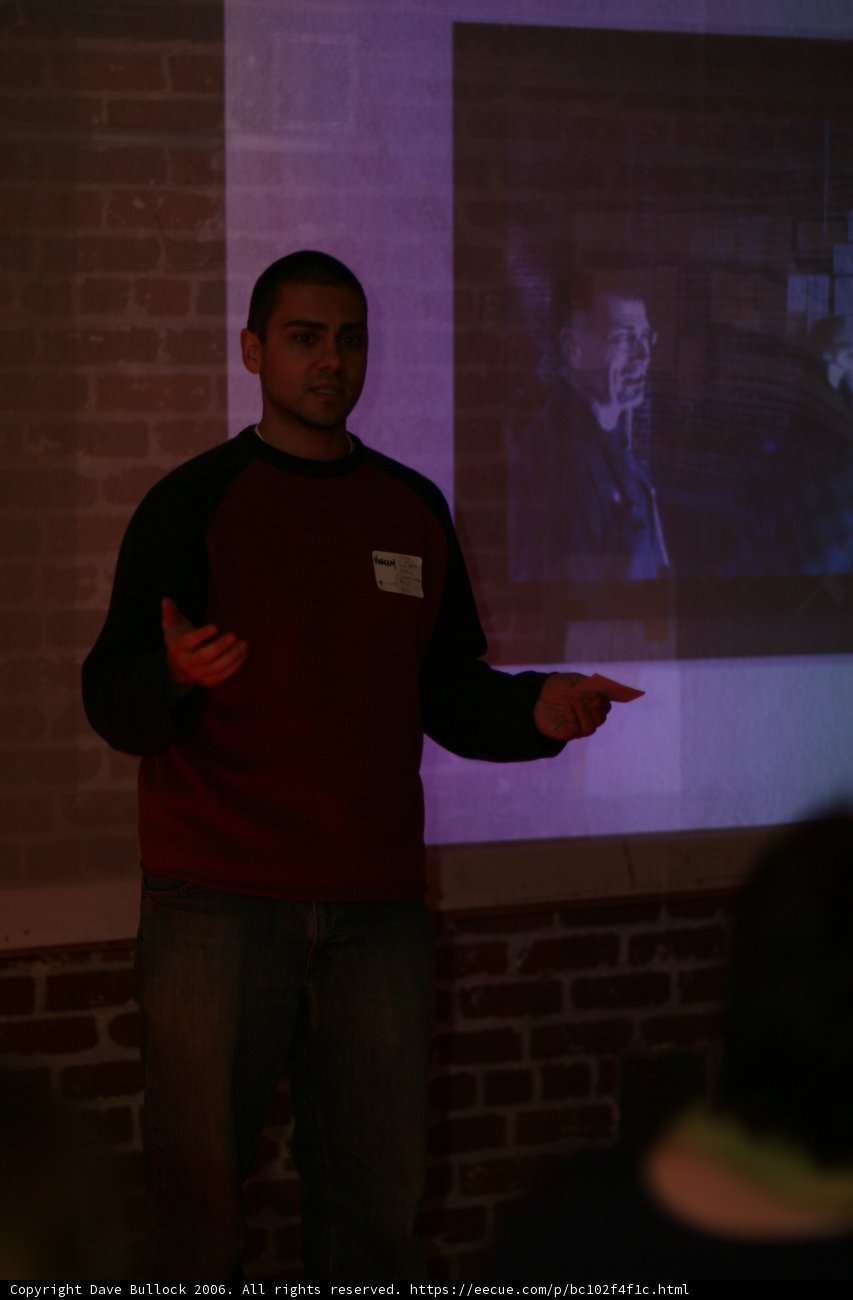Delivering a lecture at Barcamp