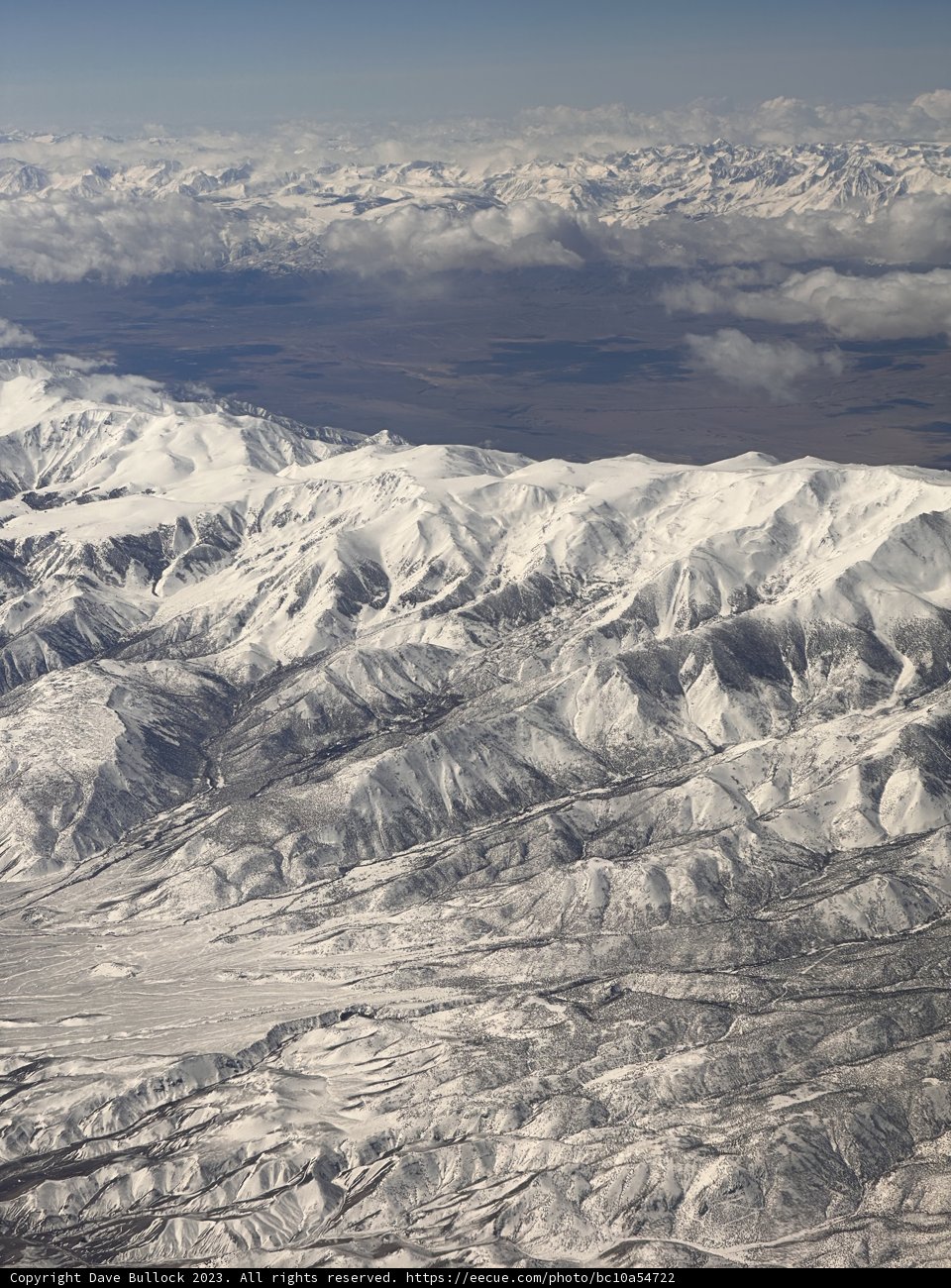 Snow-Covered Mountain Range Aerial View Winter
