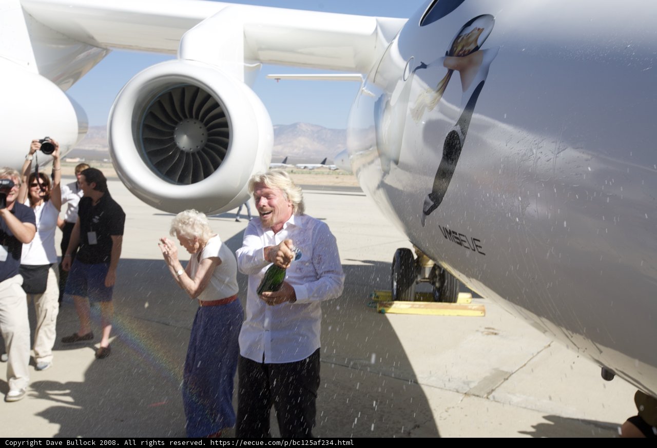 Richard Branson with White Knight Two at Airport
