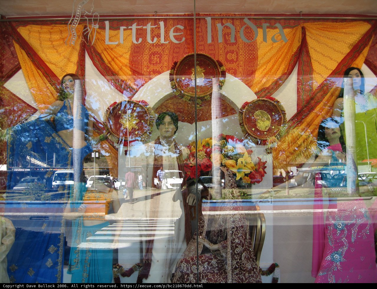 Boutique Window Display with Elegant Dresses