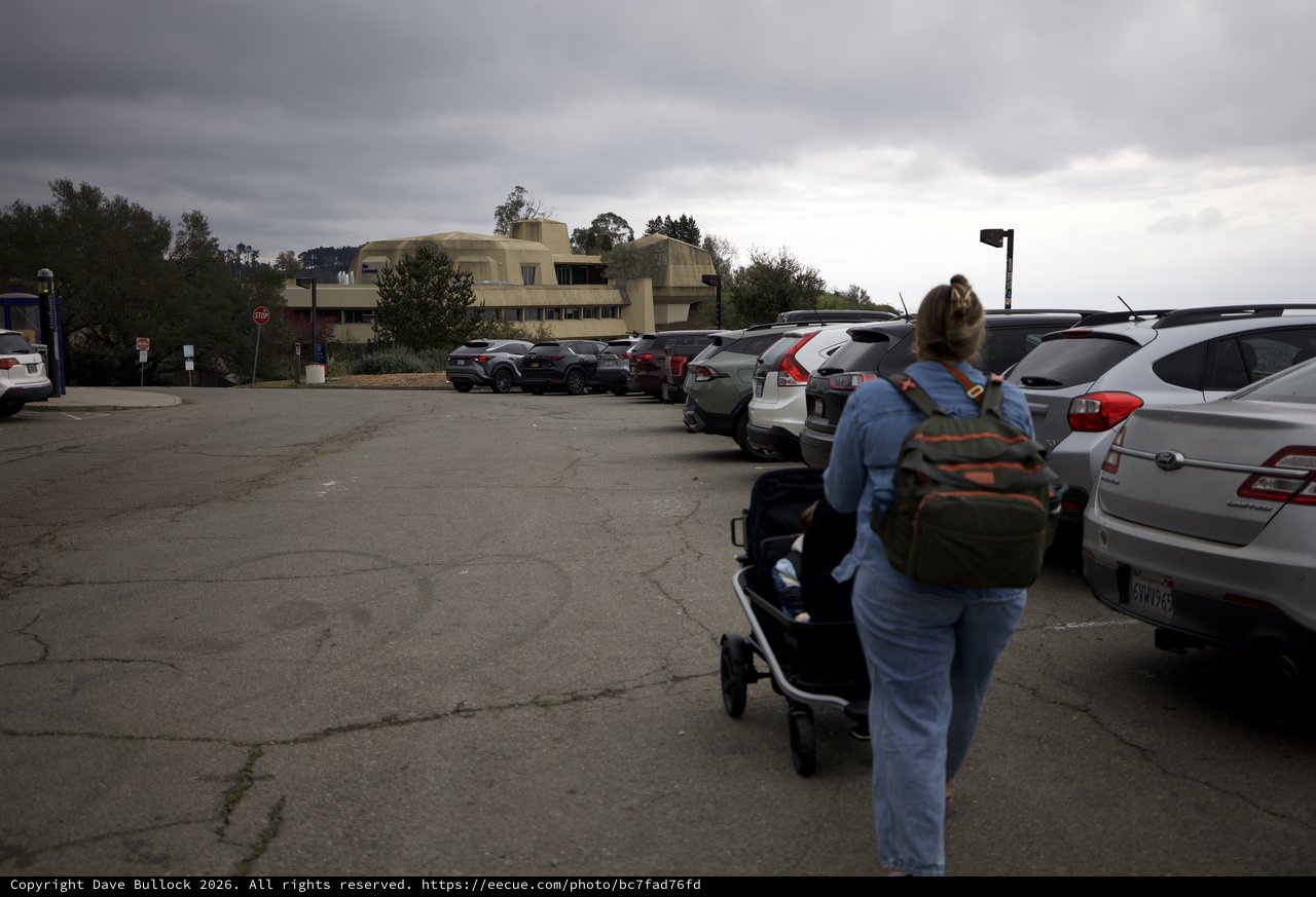 Overcast Day at Modern Academic Building Parking Lot