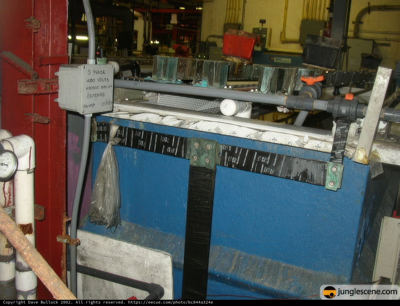 Blue and White Machine in Factory