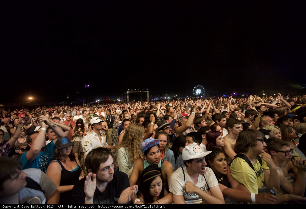 Coachella Crowd at Night