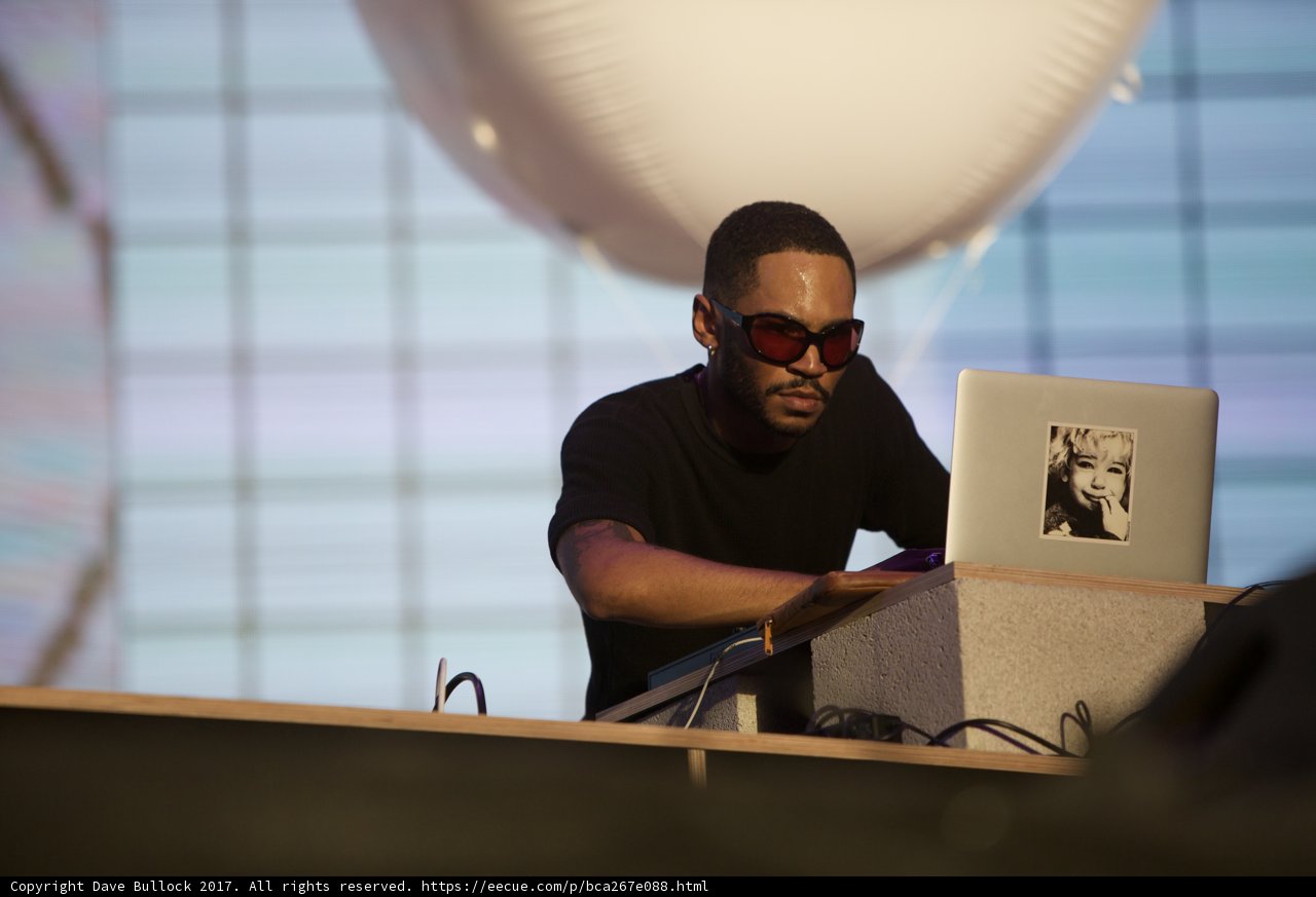 Kaytranada Hard at Work on His Laptop