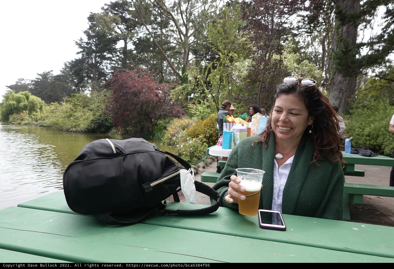 Relaxing with Beer by the Lake