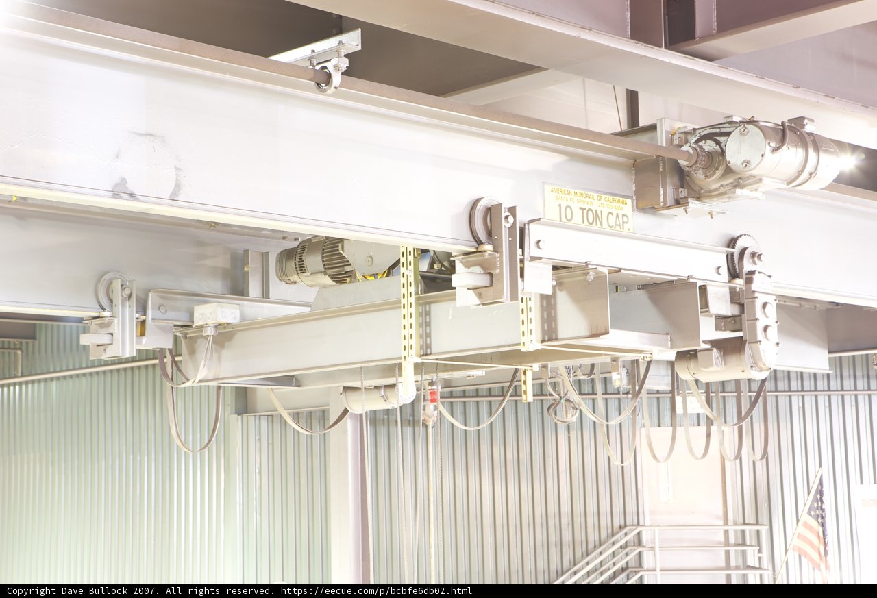 Industrial Crane Suspended in Hospital Building
