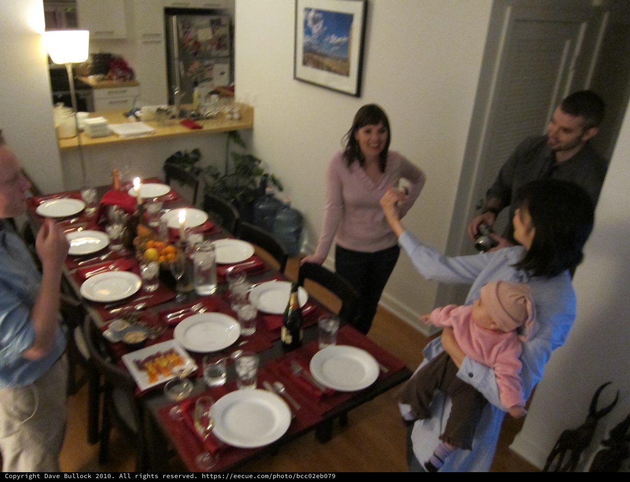 Hanukkah Dinner Party Gathering with Friends and Baby
