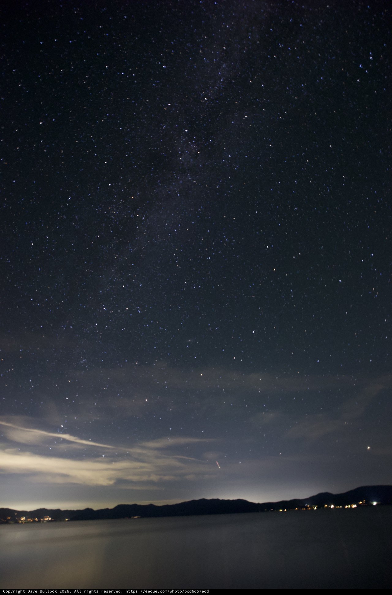 Milky Way Arches Over Tranquil Lake Tahoe