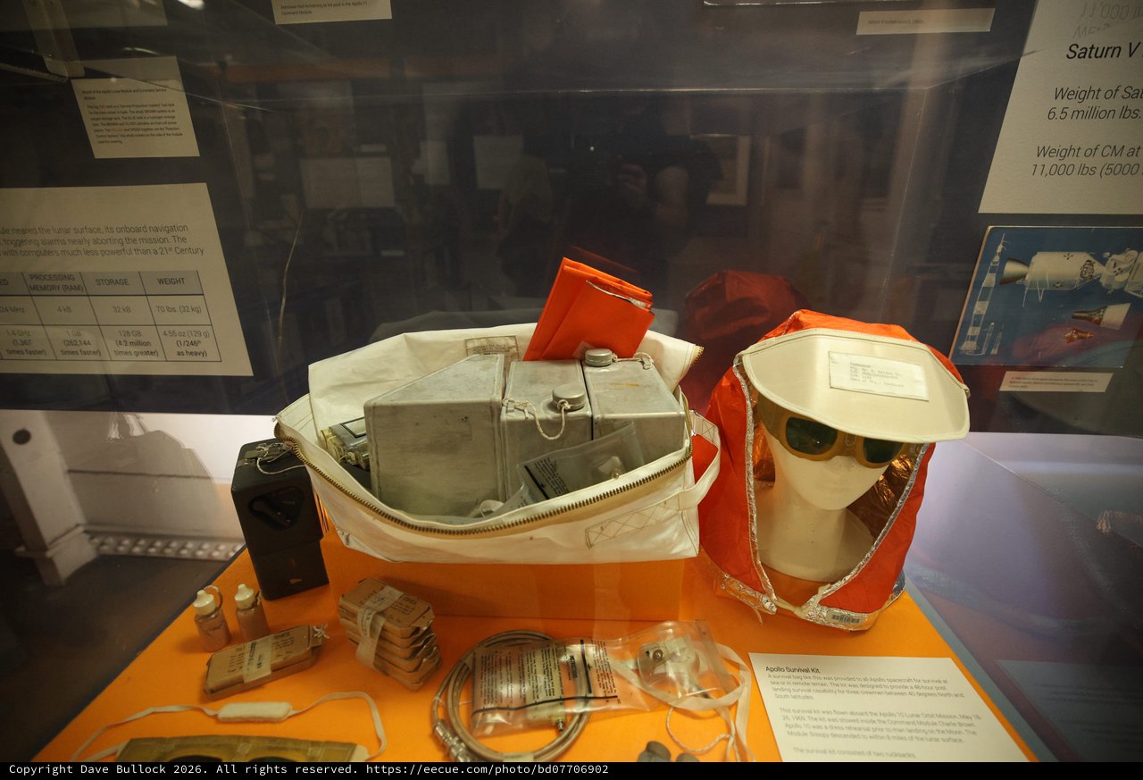 Apollo Survival Kit Display at USS Hornet Museum
