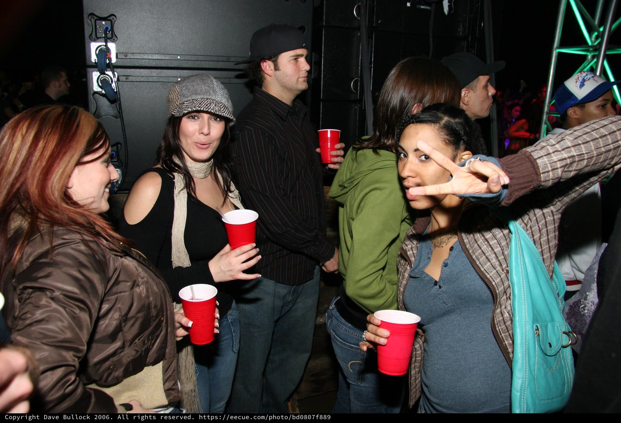 Friends Celebrating New Year's Eve 2005 Party Night