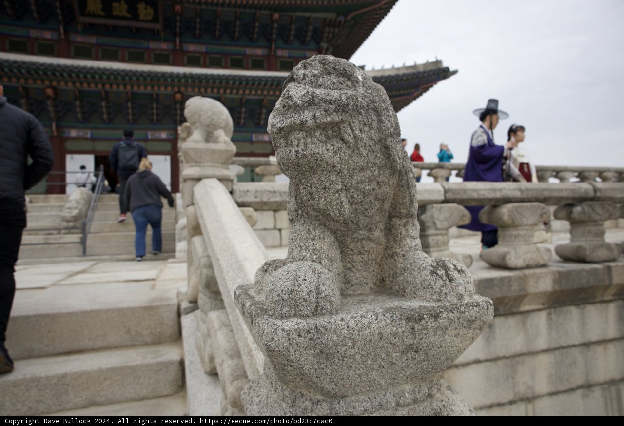 Guardian of the Monastery: Majestic Stone Lion Statue