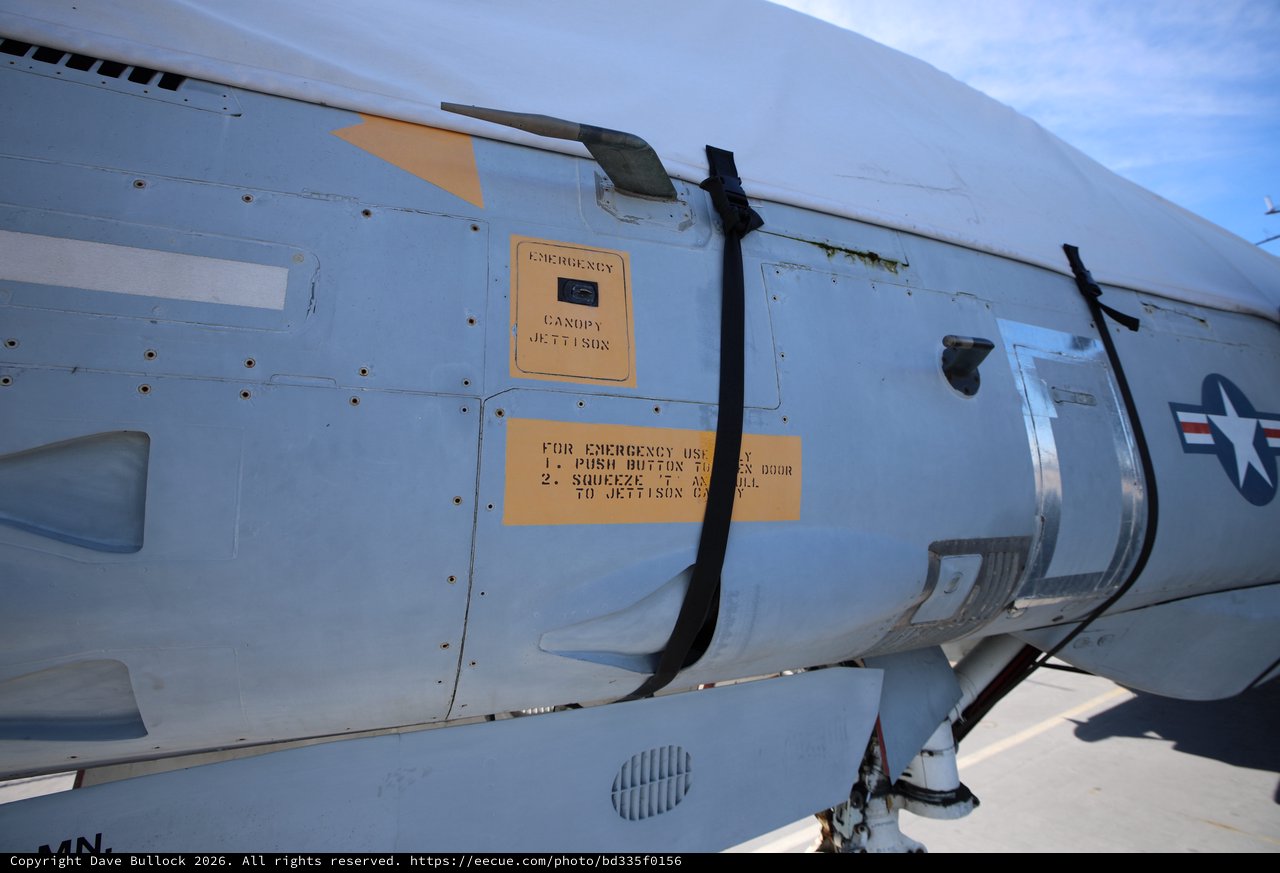 Emergency Canopy Jettison Panel on Vintage Military Aircraft