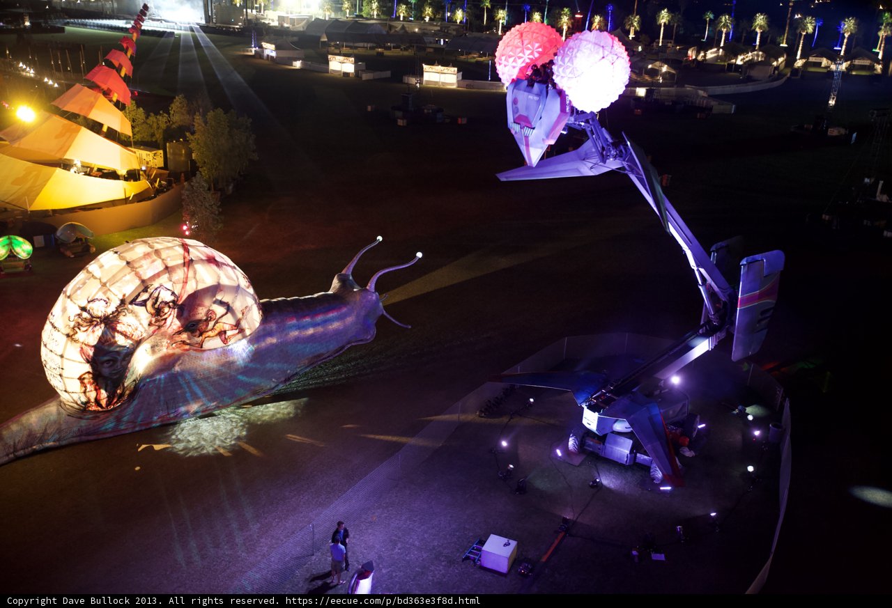 Robot-Pulled Giant Snail in the City