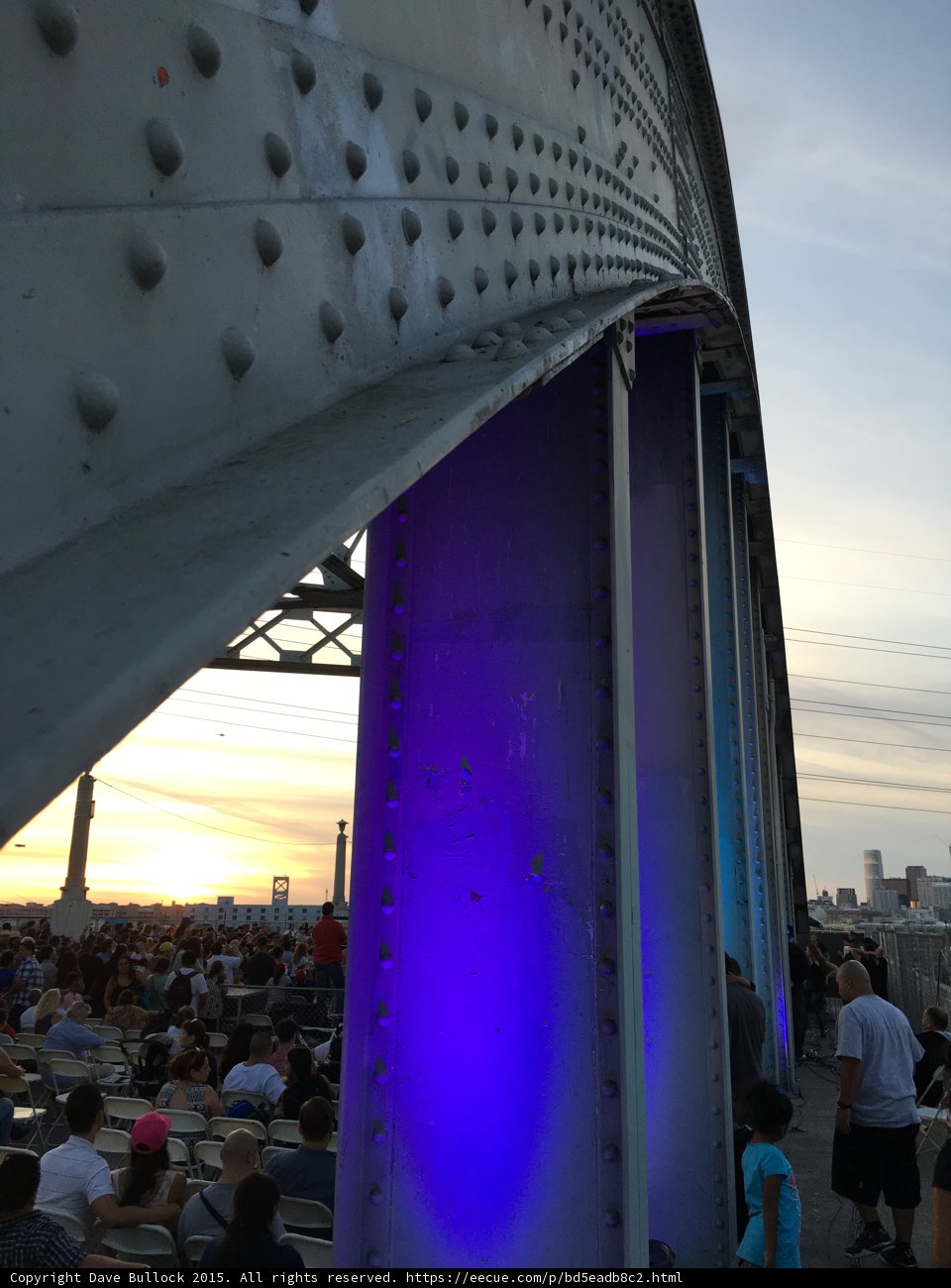 Blue-Lit Bridge in the City