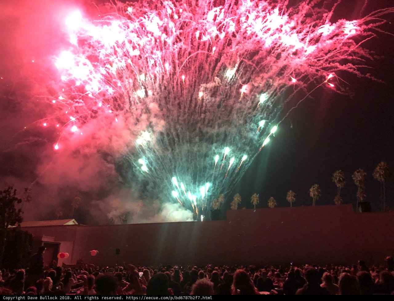 Fireworks Light up the Night Sky as Crowds Gather for Concert