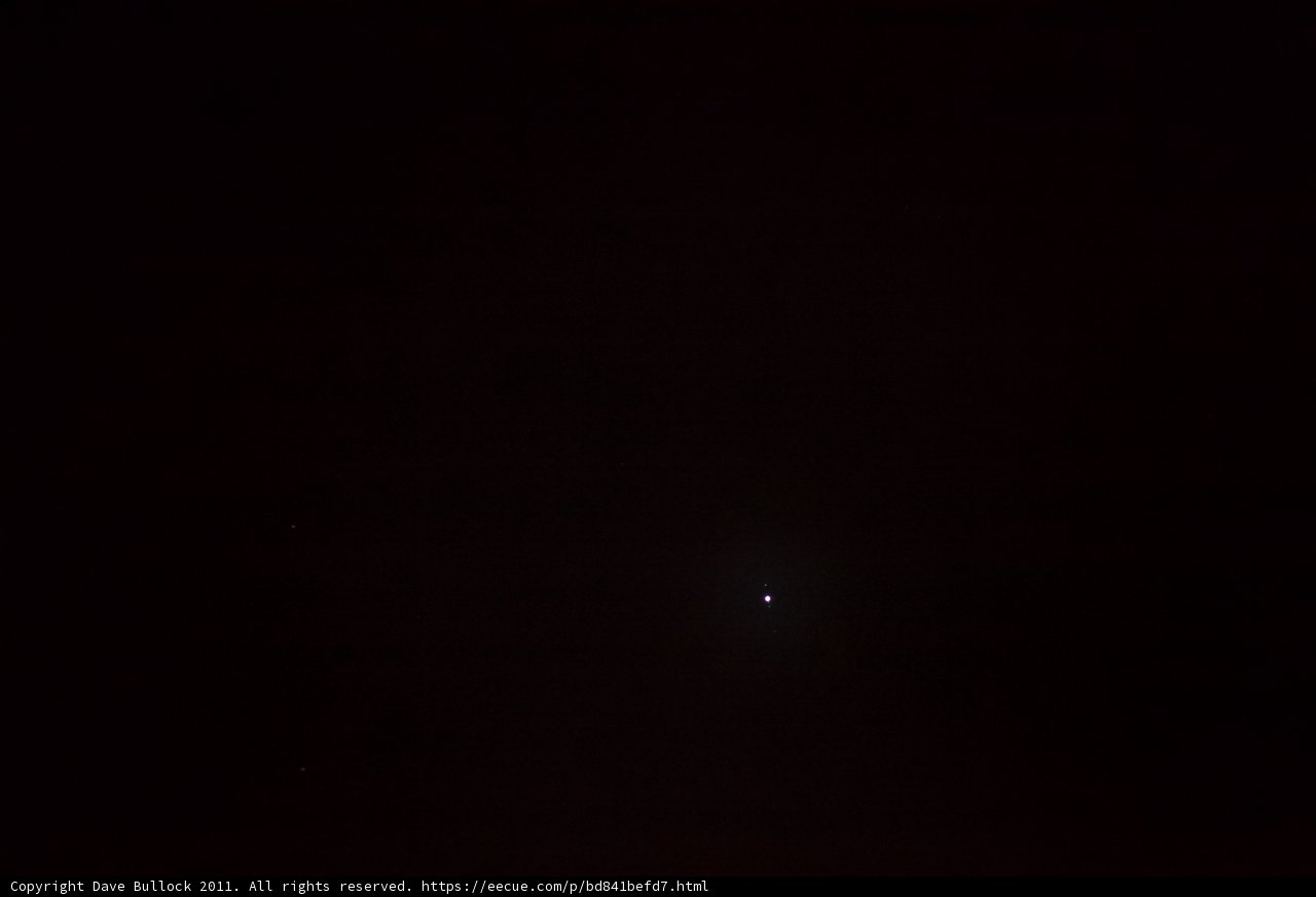 A Small Moon in the Starry Night Sky