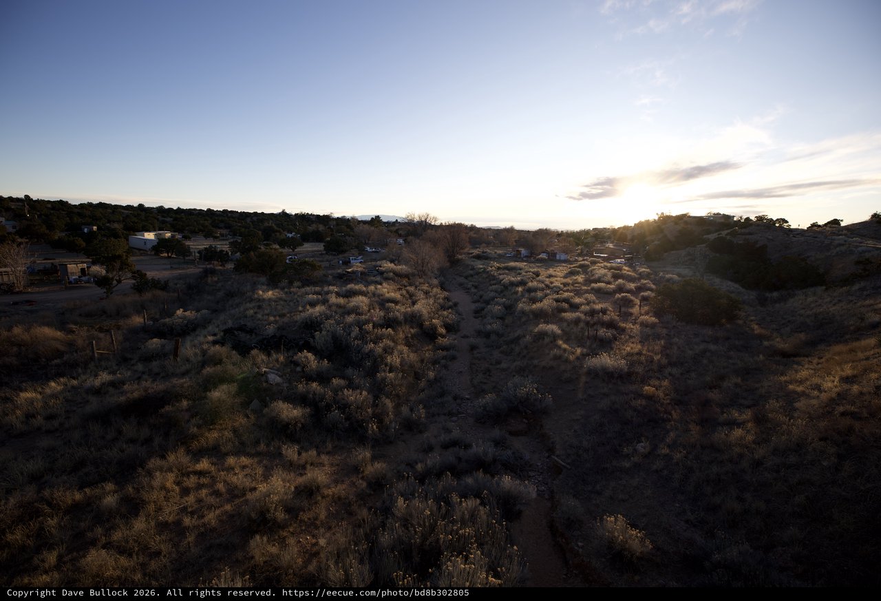Desert Trail at Sunset Near Santa Fe Settlement