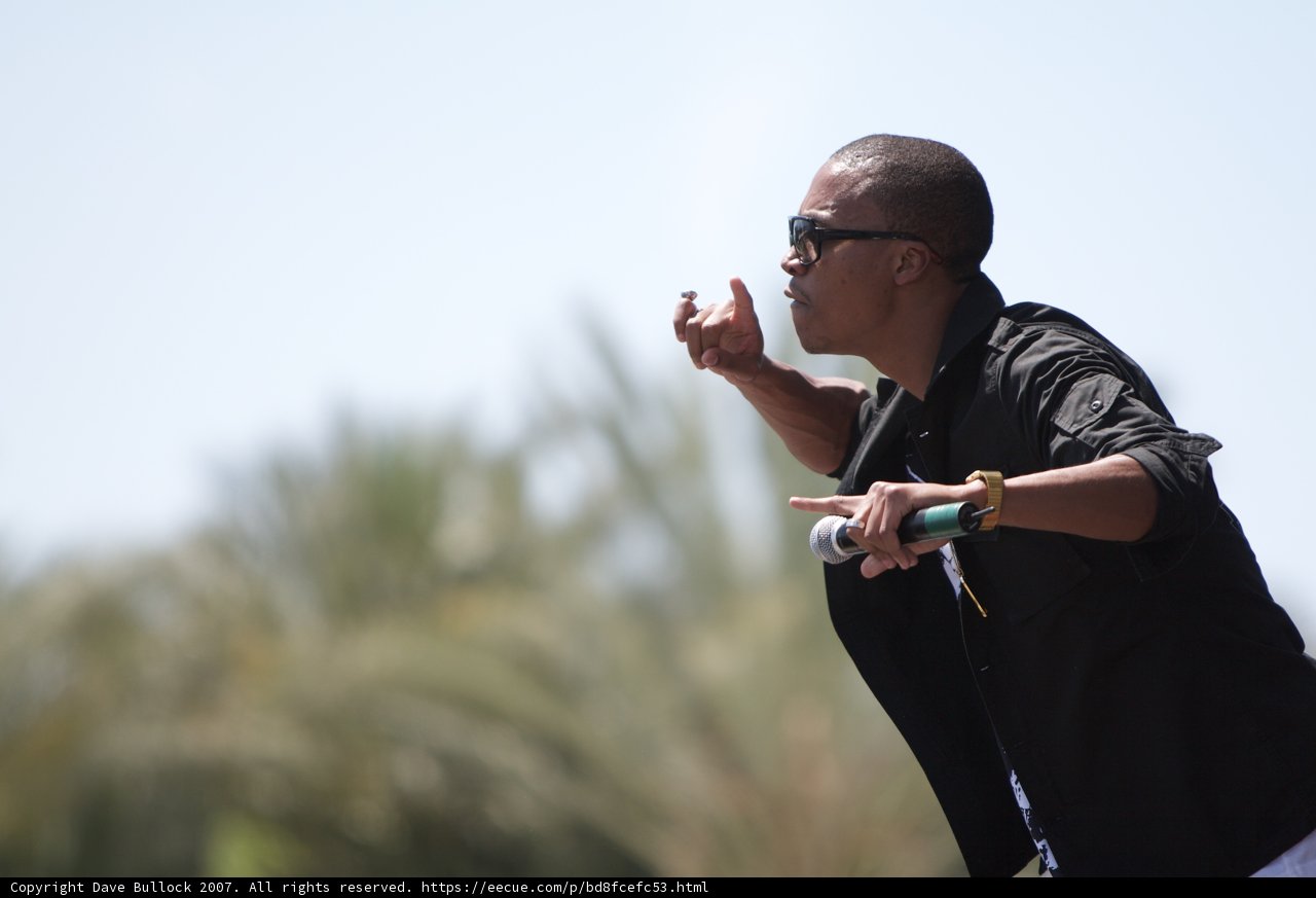 Pointing at the Coachella Sky