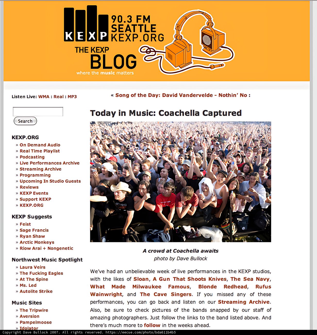 Advertisement for Music Blog