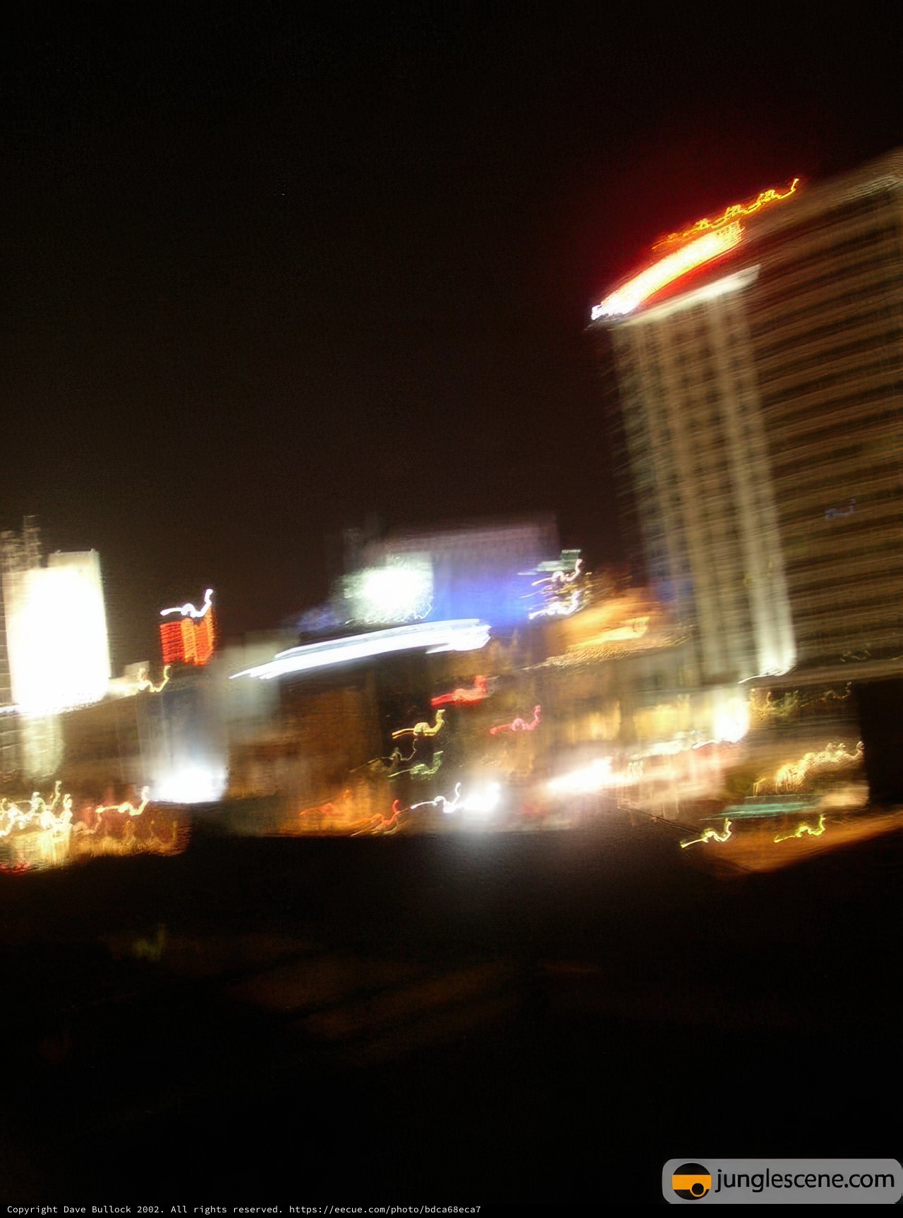 Hazy Nightscape of City Buildings