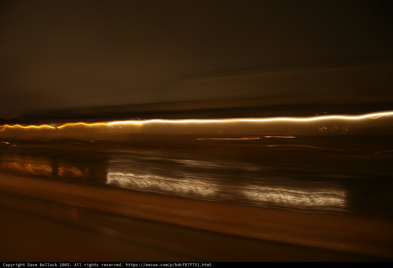 Blurry Train Lights at Night
