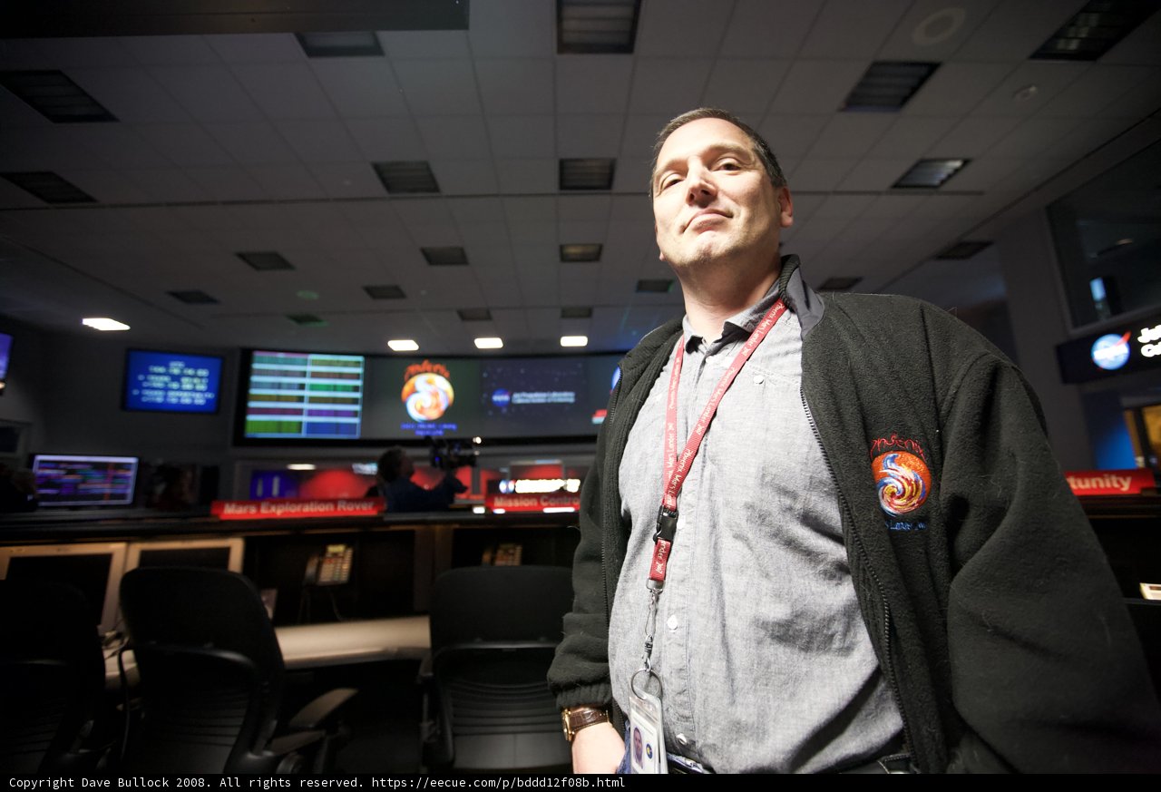 Man in Front of Mars Lander Screen