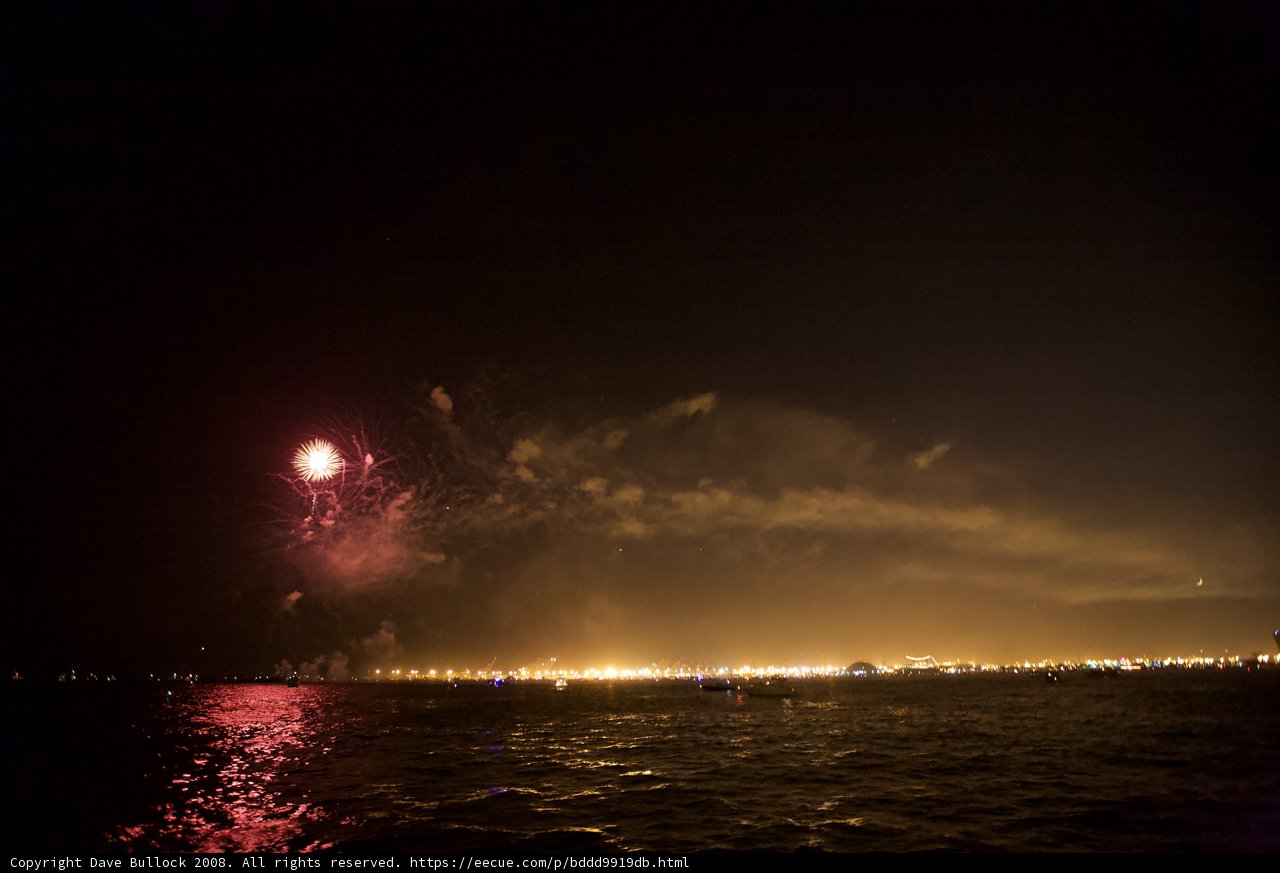 Flaring Fireworks Light Up San Diego Skyline