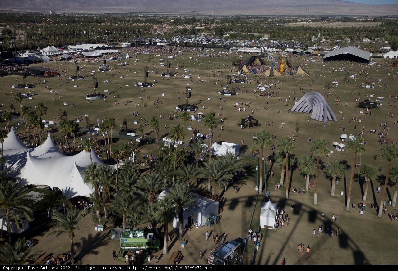 Aerial View of Coachella Festival Night Life