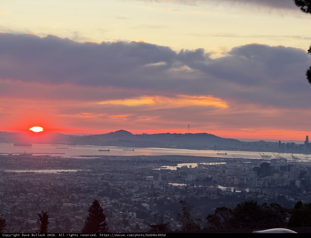 Sunset Over San Francisco Bay from Berkeley Hills