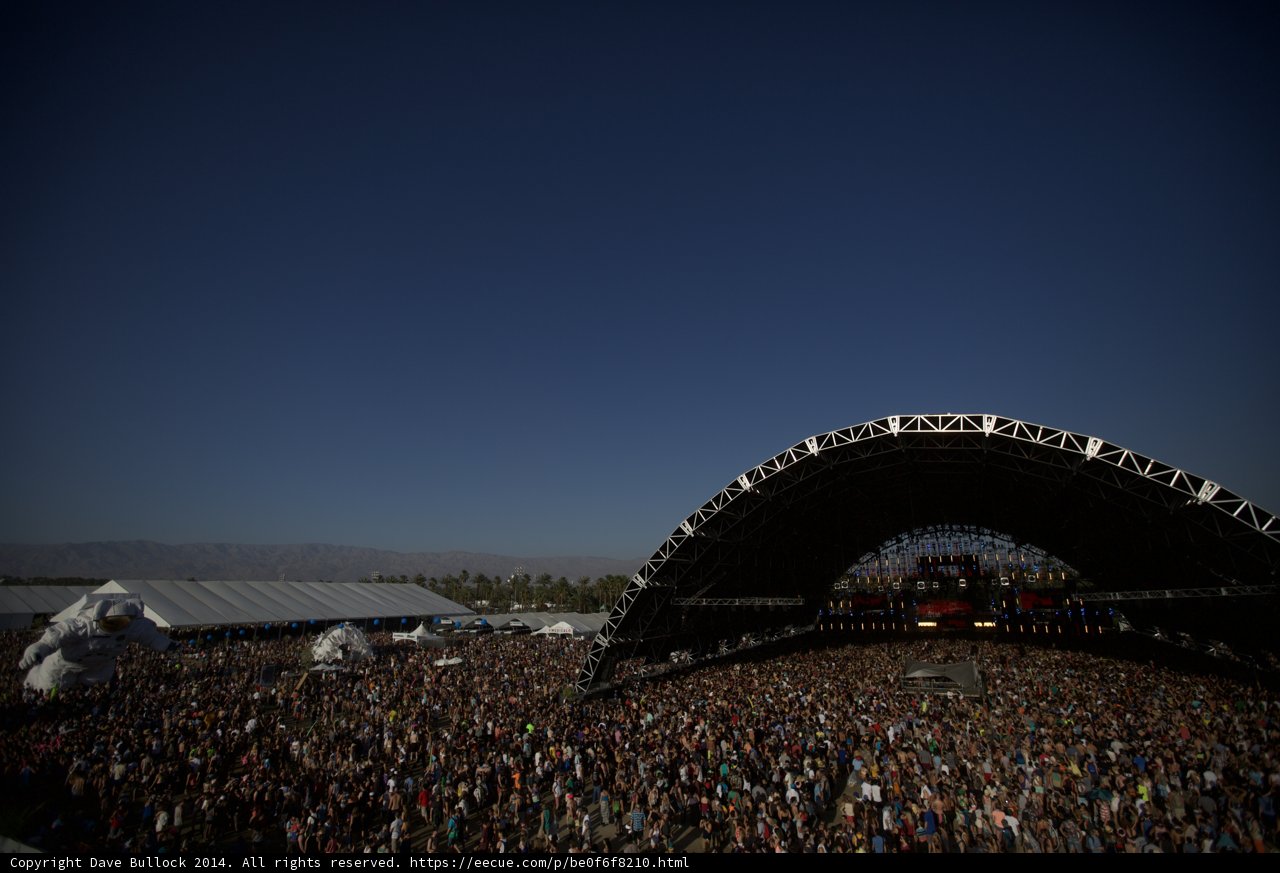 Coachella Crowd Rocks out Under Blue Skies