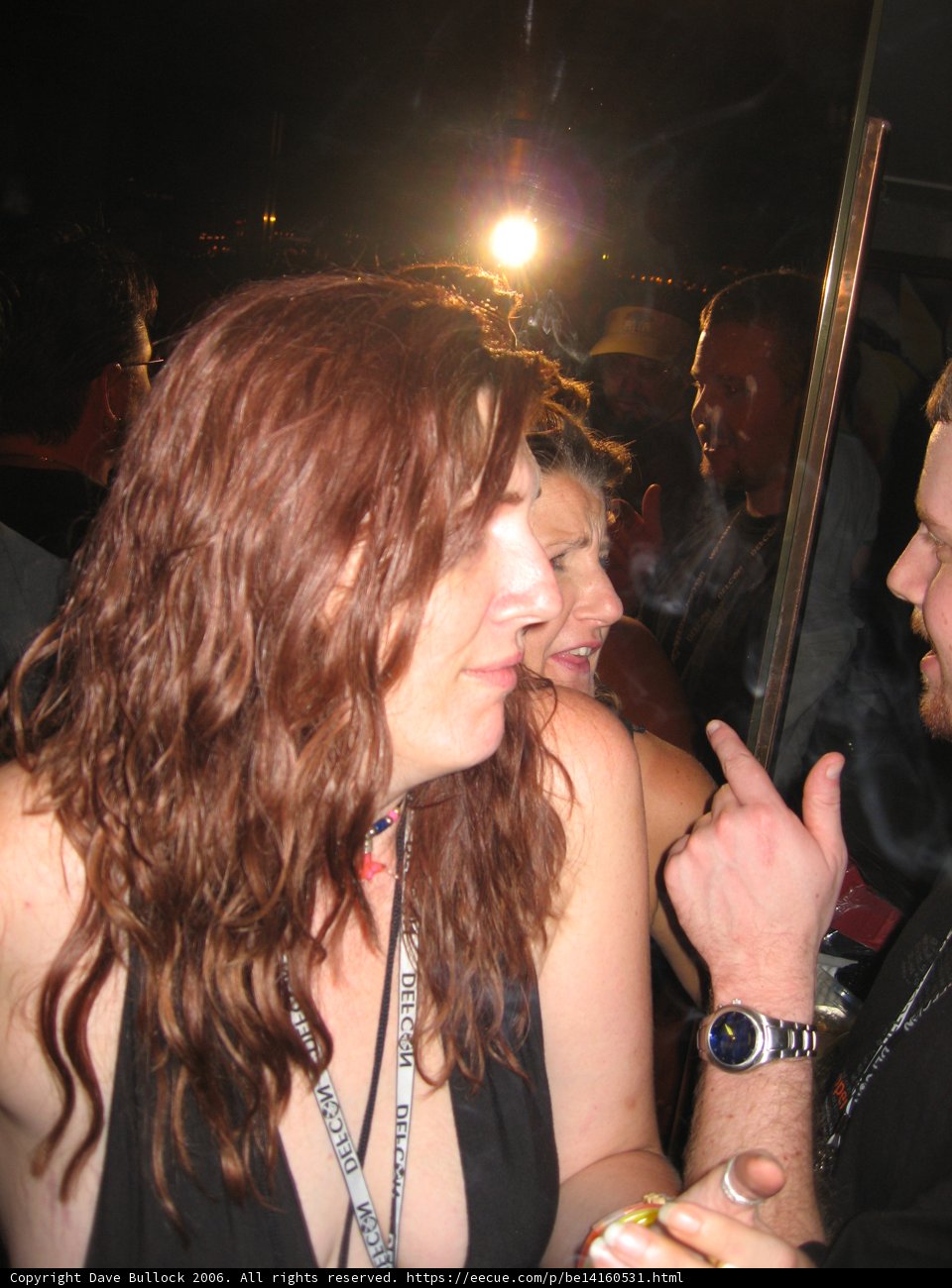 Red Haired Woman in Urban Night Club